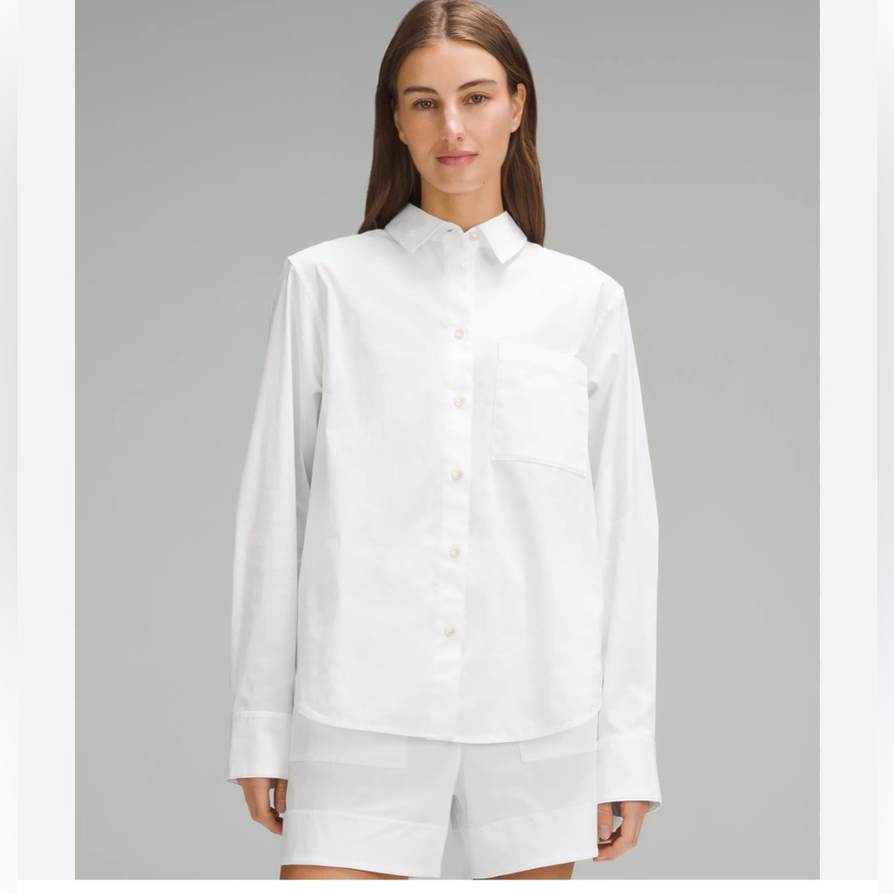 LuLuLemon White Buttondown Shirt in Size 3X.